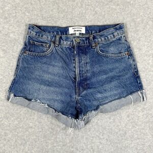 Reformation Jeans Shorts Women 27 Charlie Cuffed High Rise Jean Button Fly Ponce